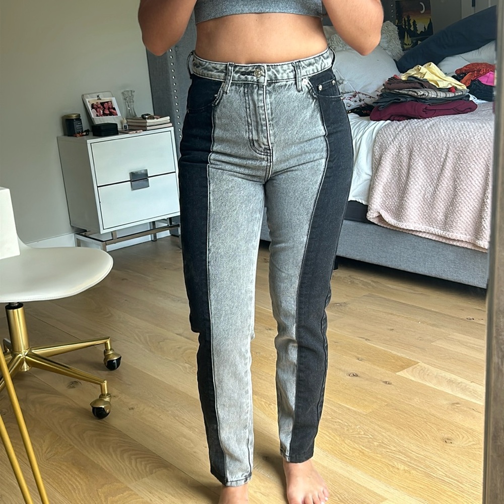 Adika small two tone gray and black jeans